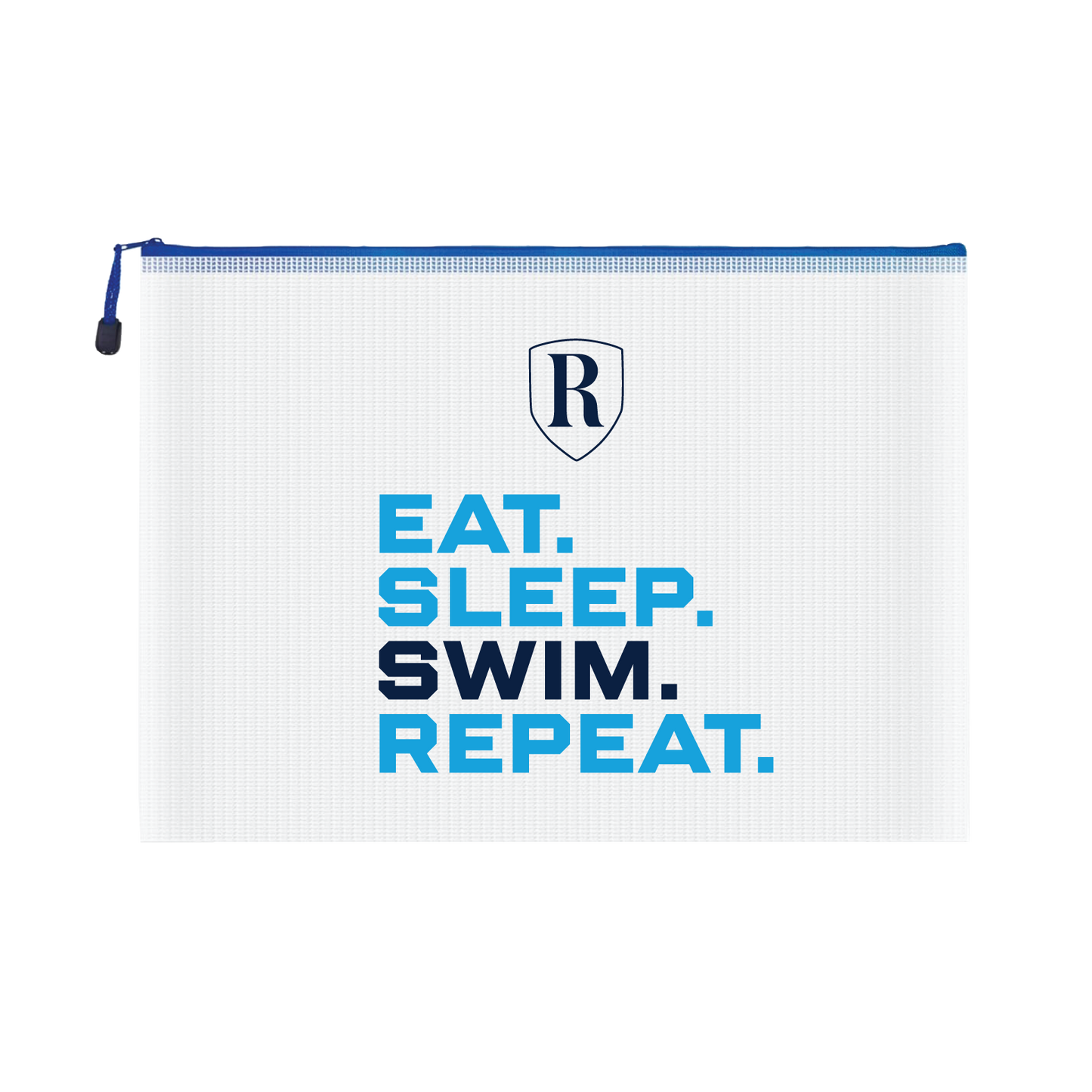 Mesh Zip Pouch – Eat. Sleep. Swim. Repeat.