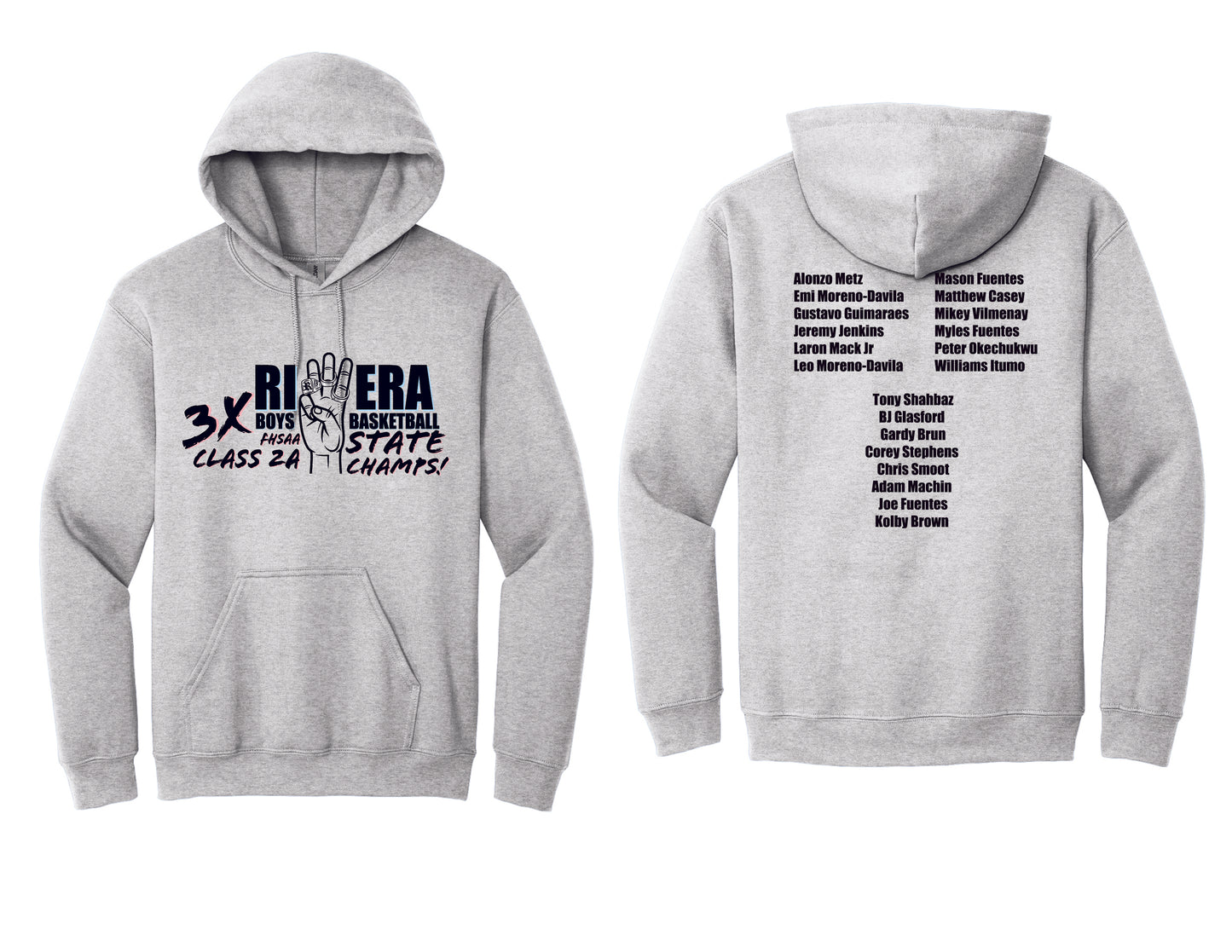 Riviera 3Peat Basketball Championship Hoodie- PRE ORDER