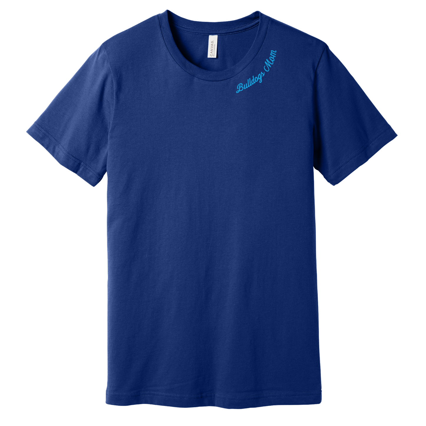 Bulldog Mom Emb T Navy
