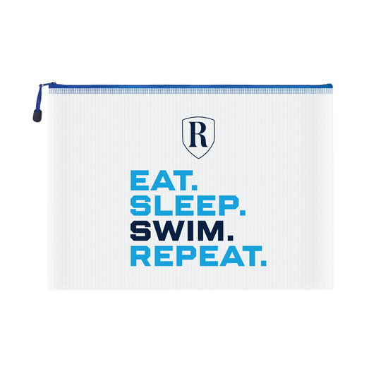 Mesh Zip Pouch – Eat. Sleep. Swim. Repeat.