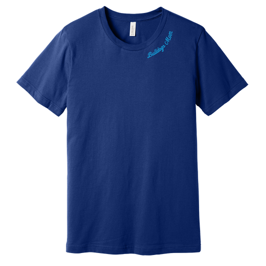 Bulldog Mom Emb T Navy